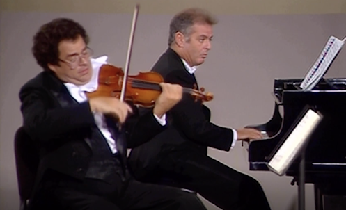 Itzhak Perlman and Daniel Barenboim perform Brahms' Violin Sonata No. 3
