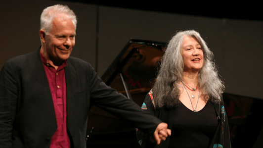 Martha Argerich, Stephen Kovacevich, and Mischa Maisky play Bach, Mozart, and Grieg